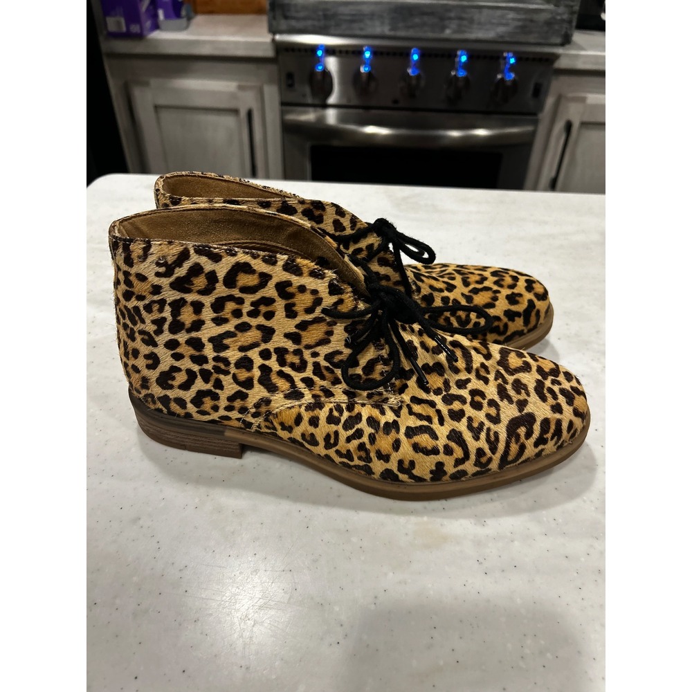 Hush Puppies Leopard Calf Hair Desert Boots Dessert Animal Print Chukka Sz 8